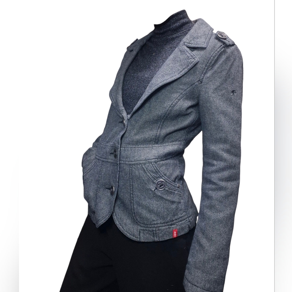 "Vintage Esprit" 100% cotton EDC  Charcol Grey Jean Jacket NWOT